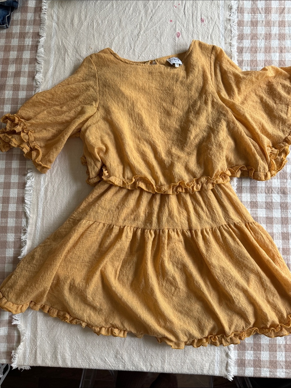 Princess Polly Mustard Ruffle Waist Mini Dress
